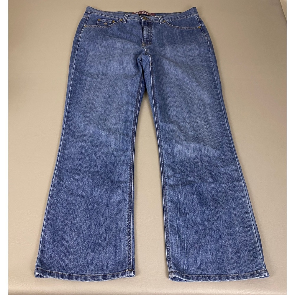 Gloria Vanderbilt The Perfect Fit Jeans Women's Size 16 Straight Leg Blue Denim